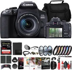 Canon EOS 850D / Rebel T8i DSLR Camera W/ 18-135mm Lens + 64GB Card + More