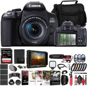 Canon EOS 850D / Rebel T8i DSLR Camera W/ 18-135mm Lens + 64GB Card + More