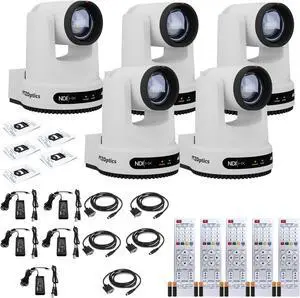 5 x PTZOptics Move 4K PTZ Camera with 20x Zoom (White) (PT20X-4K-WH-G3)