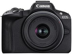 Canon EOS R50 Mirrorless Vlogging Camera (Black) w/RF-S18-45mm F4.5-6.3 is STM & RF-S55-210mm F5-7.1 is STM Lenses, 24.2 MP, 4K Video, Subject Detection & Tracking, Compact, Smartphone Connection