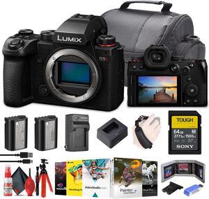 Panasonic Lumix S5 II Mirrorless Camera (DC-S5M2BODY) + 64GB Memory Card + More