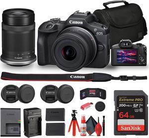 Canon EOS R100 Mirrorless Camera with 18-45mm and 55-210mm Lenses Kit + Bag + More