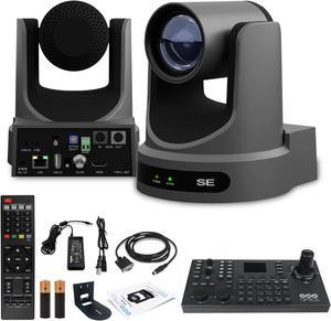 PTZOptics Move SE PTZ Camera with 20x Optical Zoom (PT20X-SE-GY-G3) + SuperJoy PTZ Camera Controller +  Wall Mount