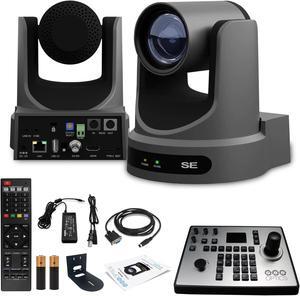 PTZOptics Move SE PTZ Camera with 20x Optical Zoom (Gray) (PT20X-SE-GY-G3) + PT-JOY-G4 Controller +  Wall Mount