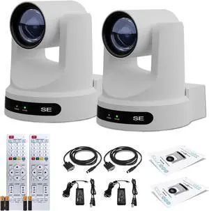 2 x PTZOptics Move SE PTZ Camera with 12x Optical Zoom (White) (PT12X-SE-WH-G3)