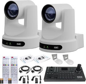 2 x PTZOptics Move SE PTZ Camera with 12x Optical Zoom + PTZOptics SuperJoy PTZ Controller + 2 x Wall Mount