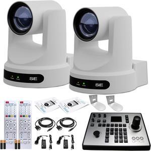 2 x PTZOptics Move SE PTZ Camera with 30x Optical Zoom + PTZOptics PT-JOY-G4 Controller + 2 x  Wall Mount
