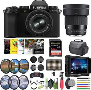 FUJIFILM X-S20 Mirrorless Camera With 15-45mm + SIGMA 56mm f/1.4 DC DN Lens