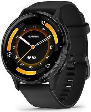 Garmin Venu 3 Slate Stainless Steel Bezel with 45mm Black Case and Silicone Band