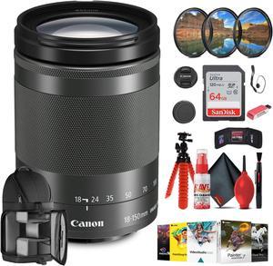 Canon EF-M 18-150mm f/3.5-6.3 IS STM Lens (Graphite) with Filter kit + More