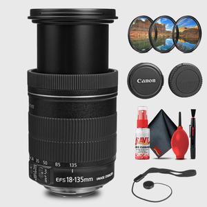 Canon EF-S 18-135mm f/3.5-5.6 IS Lens with Filter Kit Cleaning Kit + More