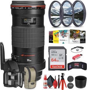 Canon EF 180mm f/3.5L Macro USM Lens with 64GB Extreme Pro Card + More