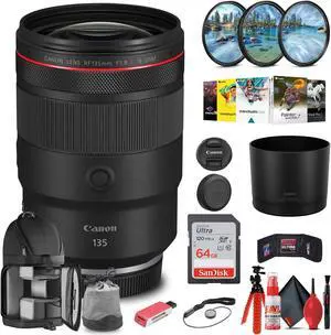 Canon RF 135mm f/1.8 L IS USM Lens with 64GB Extreme Pro Card + Photo Software