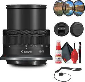 Canon RF-S 18-45mm f/4.5-6.3 IS STM Lens with 64GB Extreme Pro Card + More