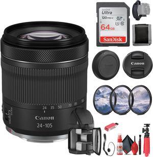 Canon RF 24-105mm f/4-7.1 IS STM Lens (4111C002) + 64GB Memory Card - Bundle