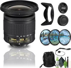 Nikon - AF-P DX NIKKOR 10-20mm f/4.5-5.6G VR Wide-Angle Zoom Lens - Bundle