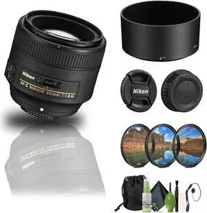 Nikon - AF-S NIKKOR 85mm f/1.8G Medium Telephoto Lens (2201) + Filter Kit - Bundle
