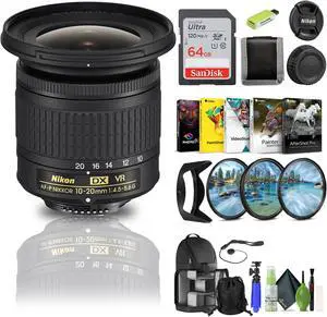 Nikon - AF-P DX NIKKOR 10-20mm f/4.5-5.6G VR Wide-Angle Zoom Lens - Bundle