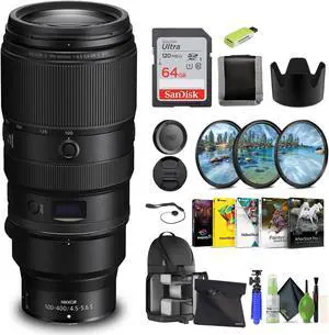 Nikon - NIKKOR Z 100-400mm f/4.5-5.6 VR S Super-Telephoto Lens for Z Series  - Bundle