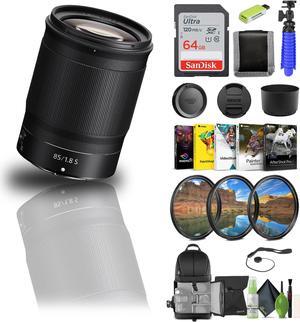NIKKOR Z 85mm f/1.8 S Telephoto Lens for Nikon Z Cameras (20090) + 64GB Memory Card - Bundle