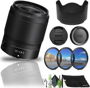NIKKOR Z 35mm f/1.8 S Lens for Nikon Z Cameras (20081) + Filter Kit + Cap Keeper - Bundle