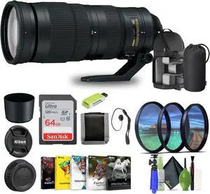 Nikon - AF-S NIKKOR 200-500mm f/5.6E ED VR Super Telephoto Zoom Lens (20058) - Bundle