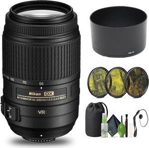 Nikon - AF-S DX NIKKOR 55-300mm f/4.5-5.6G ED VR Telephoto Zoom Lens (2197) - Bundle