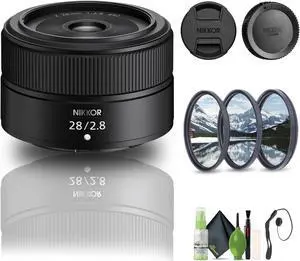 NIKKOR Z 28mm f/2.8 Lens for Nikon Z Cameras (20101) + Filter Kit + Cap Keeper - Bundle