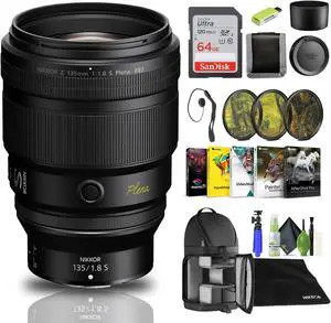 Nikon NIKKOR Z 135mm f/1.8 S Plena Lens (20123) + 64GB Memory Card + Filter Kit  - Bundle