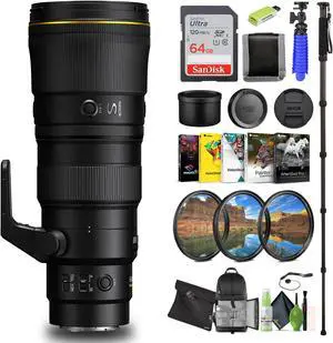 Nikon NIKKOR Z 600mm f/6.3 VR S Lens (20122) + 64GB Memory Card + BackPack - Bundle
