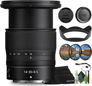 Nikon NIKKOR Z 14-30mm f/4.0 S Zoom Lens for Nikon Z Cameras (20070) + Filter Kit - Bundle