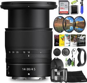 Nikon NIKKOR Z 14-30mm f/4.0 S Zoom Lens for Nikon Z Cameras (20070) + 64GB Card - Bundle