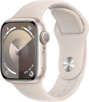 Apple Watch Series 9 [GPS 41mm] Smartwatch with Starlight Aluminum Case with Starlight Sport Band M/L.