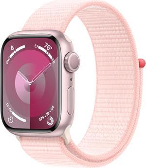 Refurbished Apple Watch Series 9 GPS 41mm Smartwatch with Pink Aluminum Case with Pink Sport Loop Carbon Neutral
