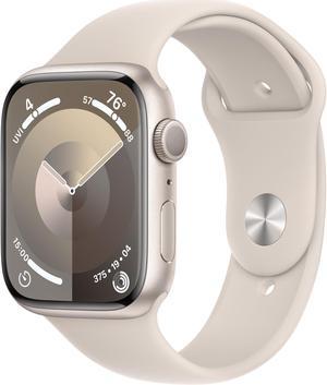Apple Watch Series 9 [GPS 45mm] Smartwatch with Starlight Aluminum Case with Starlight Sport Band M/L.