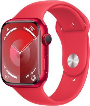 Apple Watch Series 9 [GPS 45mm] Smartwatch with (Product) RED Aluminum Case with (Product) RED Sport Band M/L.
