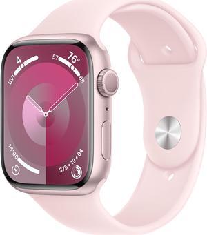 Apple Watch Series 9 [GPS 45mm] Smartwatch with Pink Aluminum Case with Pink Sport Band M/L.
