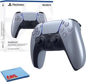 PlayStation DualSense Wireless Controller Sterling Silver- Bundle