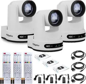 3 x PTZOptics Move 4K PTZ Camera with 12x Optical Zoom (White) (PT12X-4K-WH-G3)