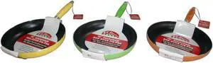 Fry Pan 10" Nonstick Assorted Colors (Yellow, Orange, Green)