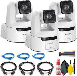3 x Canon CR-N500 Professional 4K NDI PTZ Camera with 15x Zoom - Bundle