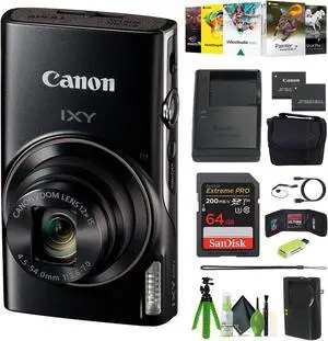 Canon Compact Digital Camera IXY 650 12x Optical Zoom IXY650 - Black - Bundle