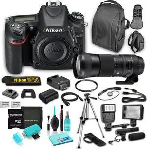Nikon D750 DSLR Camera (Body Only) + 150-600mm f/5-6.3 DG OS HSM Contemporary Lens for Nikon F Bundle