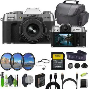 Fujifilm X-T50 Mirrorless Digital Camera XF16-50mm + More Accessories - Silver