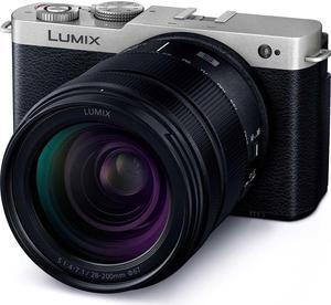 Pansonic LUMIX S9 Full Frame Camera with 28-200mm  L Mount Lens, Compact Mirrorless Camera for Content Creators with Real Time LUT, Open Gate and Easy Sharing of Photos & Video (Silver)