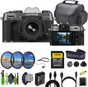 Fujifilm X-T50 Mirrorless Digital Camera XF16-50mm + Accessories-Charcoal Silver