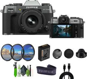 Fujifilm X-T50 Mirrorless Digital Camera XF16-50mm + Accessories-Charcoal Silver