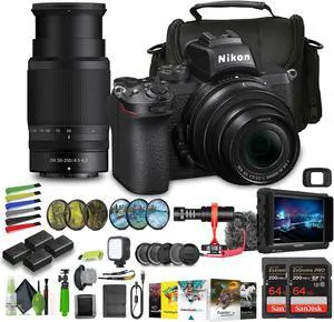 Nikon Z50 Compact Lightweight Mirrorless Camera with 16-50mm and 50-250mm Lenses (1632) Bundle