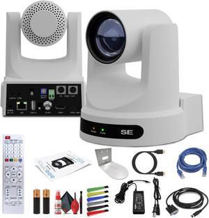 PTZOptics Move SE PTZ Camera with 20x Optical Zoom (White) (PT20X-SE-WH-G3) + Wall Mount