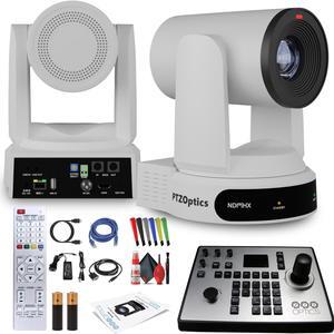 PTZOptics Move 4K PTZ Camera with 30x Zoom (White) (PT30X-4K-WH-G3) + PT-JOY-G4 Controller